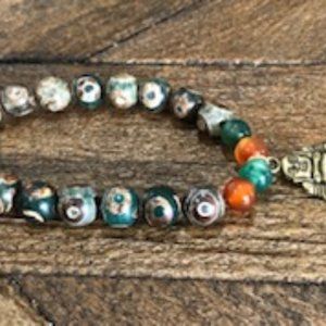 DZI Bead Bracelet with Budha Charm